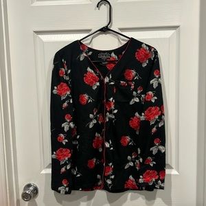 Rose long sleeve pj top